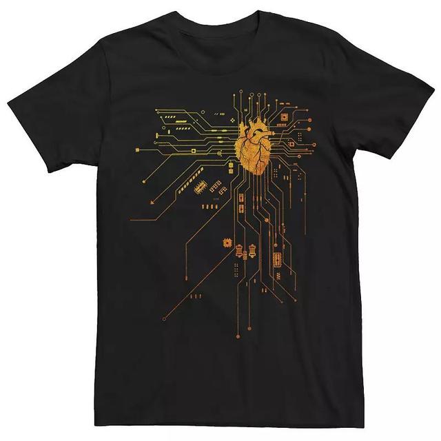 Mens Support Life Heart Circuits Graphic Tee Product Image