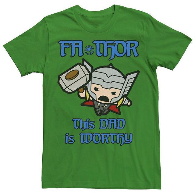 Mens Marvel Fa-Thor Kawaii Thor This Dad Is Worthy Fathers Day Graphic Tee Product Image