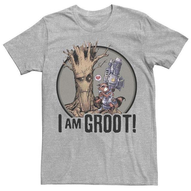 Mens Marvel Guardians Of The Galaxy Rocket And Groot I Am Groot Graphic Tee Athletic Grey Product Image