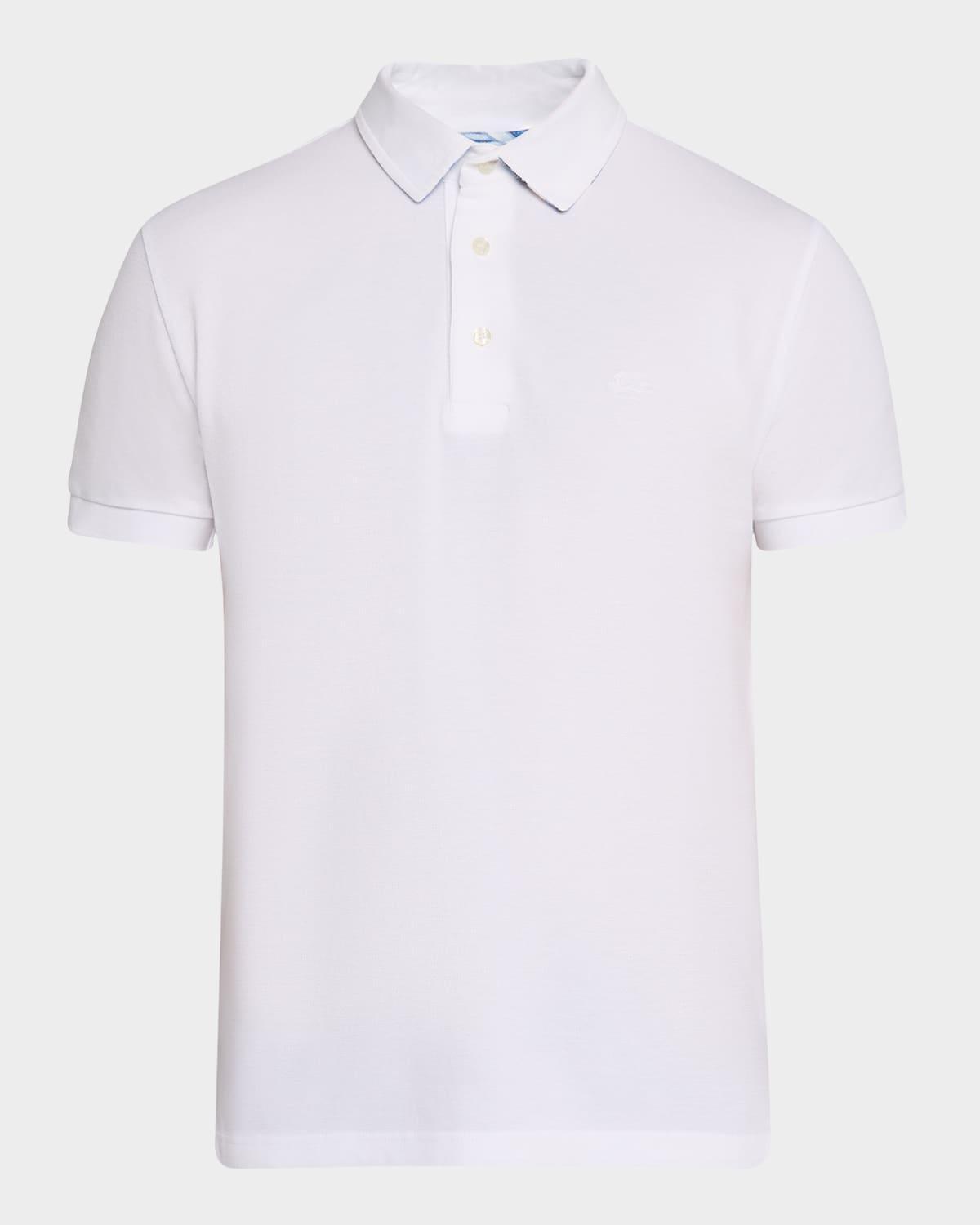 Mens Printed-Undercollar Polo Shirt Product Image