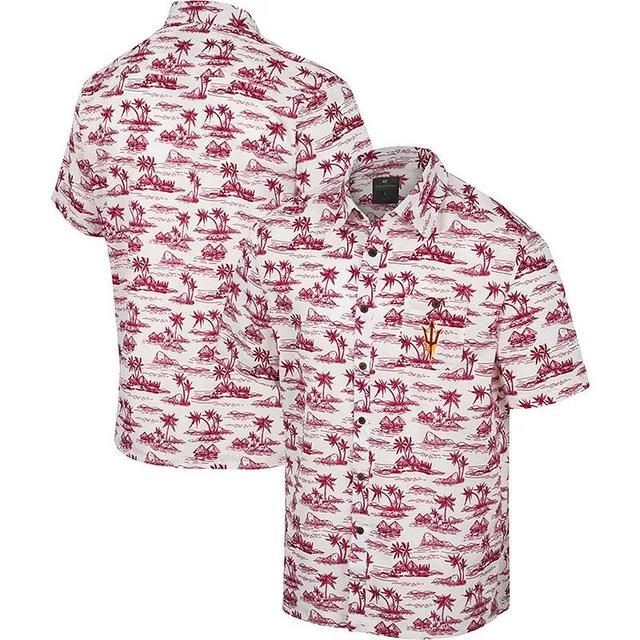 Mens Colosseum Boston College Eagles Spontaneous is Romantic Camp Button-Up Shirt Product Image