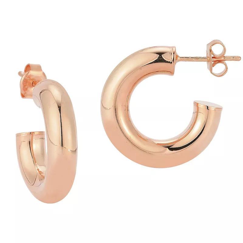 Sunkissed Sterling 0.75 in. Tube Hoop Earrings, Womens, Rose Gold Tone Product Image