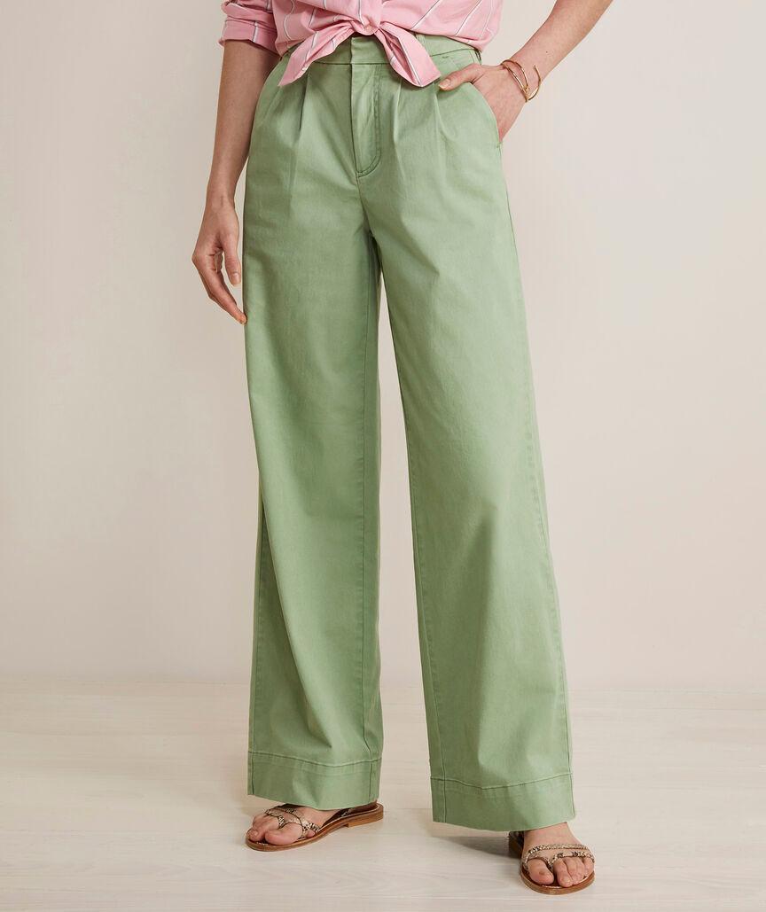 Pleated Wide Leg Chinos Product Image