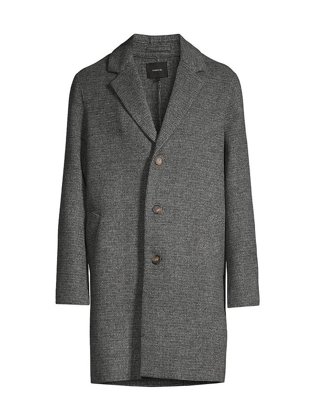 Mens Splittable Wool-Blend Single-BreastedCar Coat Product Image