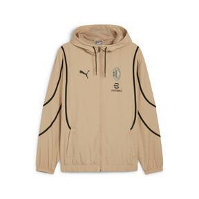 PUMA AC Milan Pre-Match Men's Woven Soccer Jacket in Prairie Tan/Black Product Image