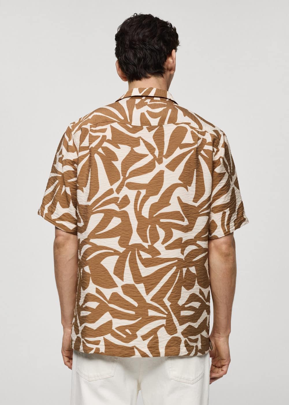 MANGO MAN - Regular-fit textured printed shirt medium brownMen Product Image