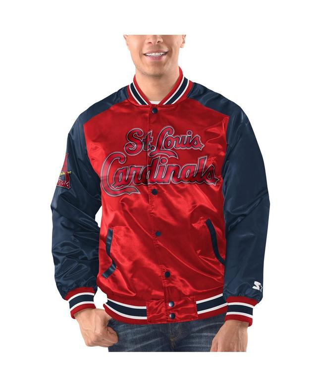 Mens Starter /Navy St. Louis Cardinals Varsity Satin Full-Snap Jacket Product Image