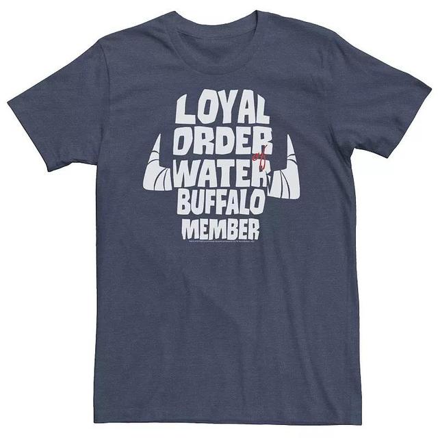 Big & Tall The Flintstones Loyal Order Of Water Buffalo Member Tee, Mens Navy Grey Product Image