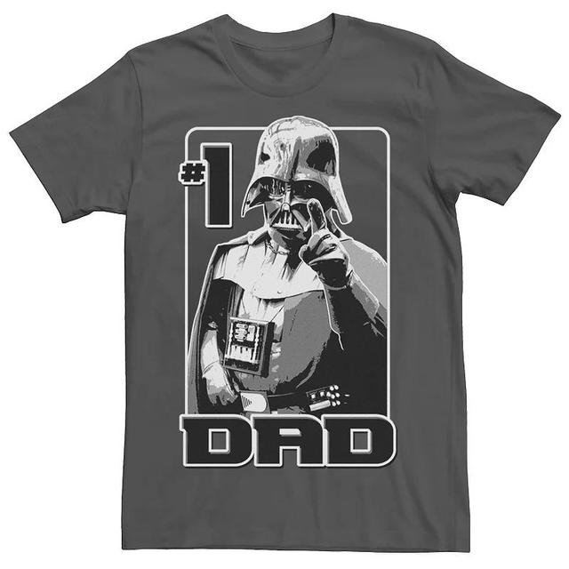 Mens Star Wars Darth Vader Number One Dad Fathers Day Tee Grey Product Image