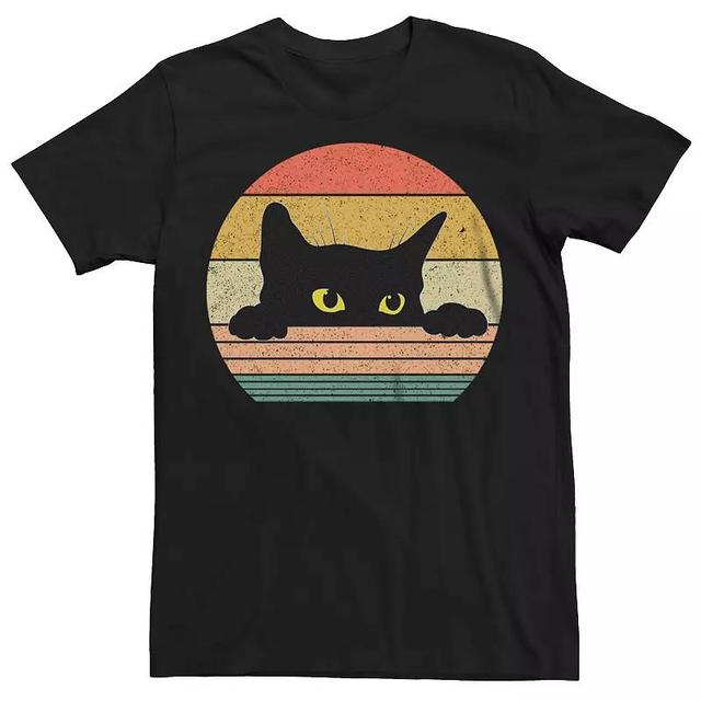 Mens Retro Cat Circle Graphic Tee Product Image