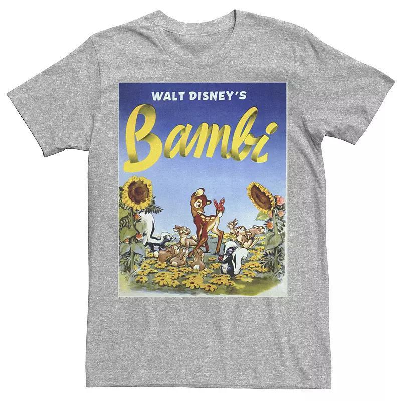 Disneys Bambi Mens Sunflower Poster Tee Athletic Grey Product Image