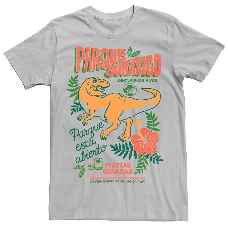 Mens Jurassic Park Spanish Opening Day Poster Tee White Product Image