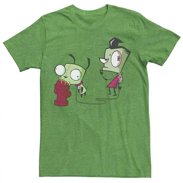 Mens Nickelodeon Invader Zim Walking Gir Fire Hydrant Portrait Graphic Tee Product Image