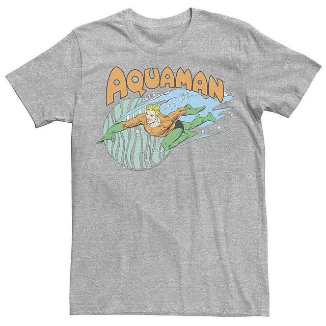 Mens Justice League Aqua Man Aqua Splash Tee Athletic Grey Product Image