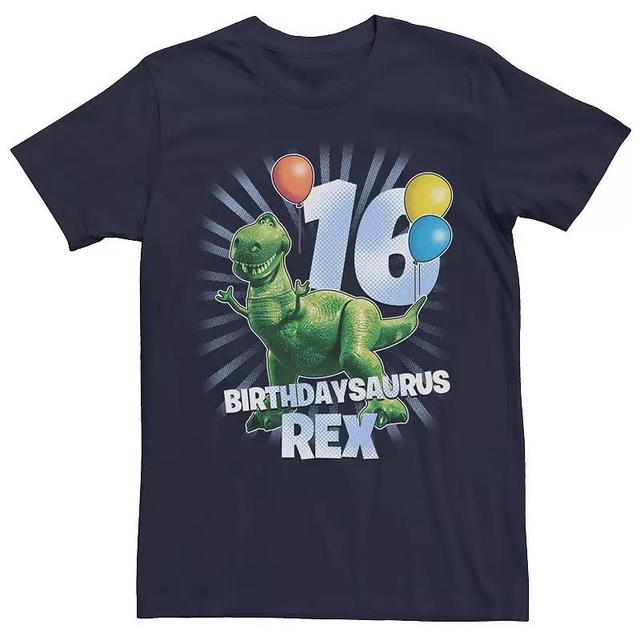 Mens Disney / Pixar Toy Story Birthdaysaurus Rex 16th Birthday Tee Blue Product Image