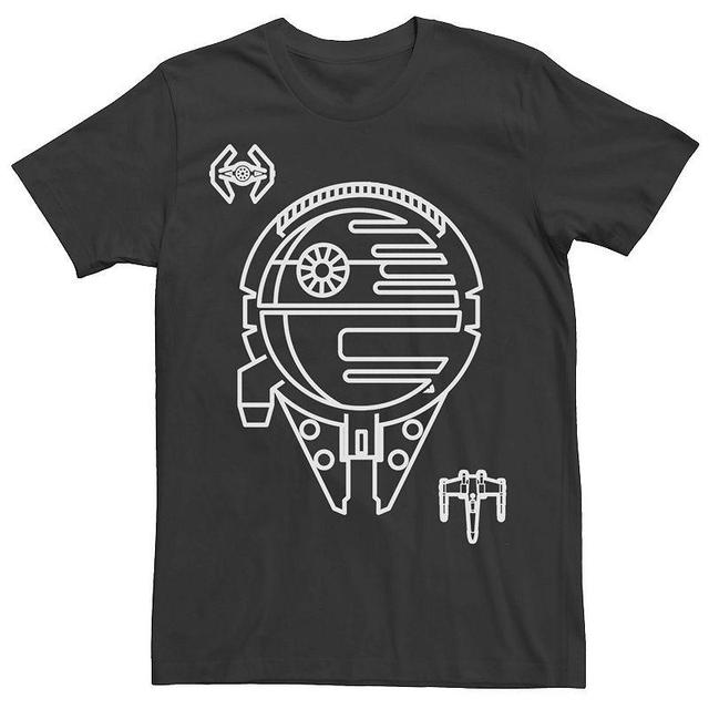 Mens Star Wars Millennium Falcon Tie Fighter X-Wing Graphic Tee Product Image