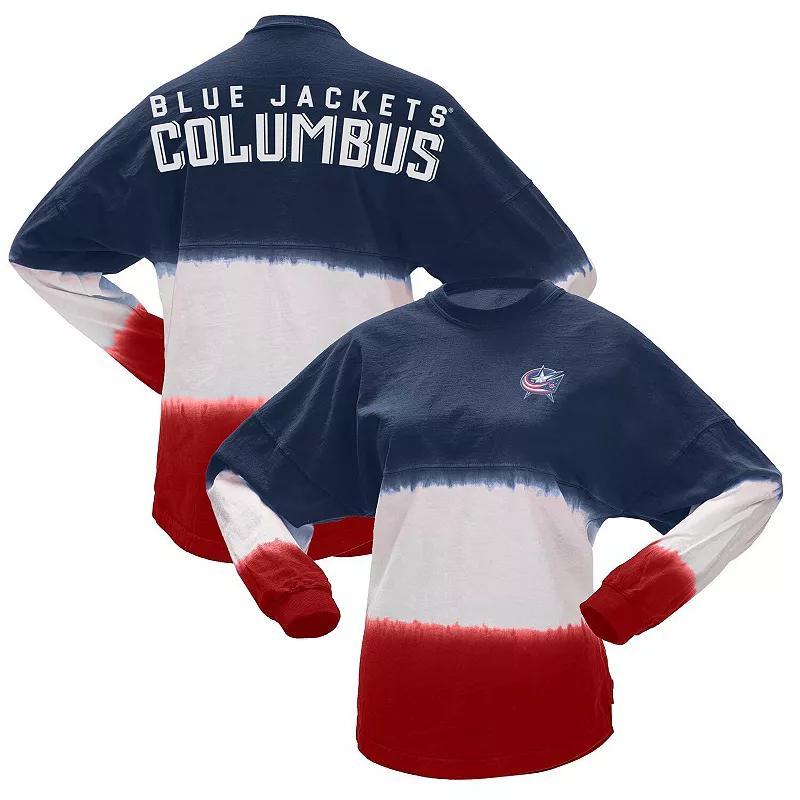 Womens Fanatics Branded /Red Columbus Blue Jackets Ombre Long Sleeve T-Shirt Product Image