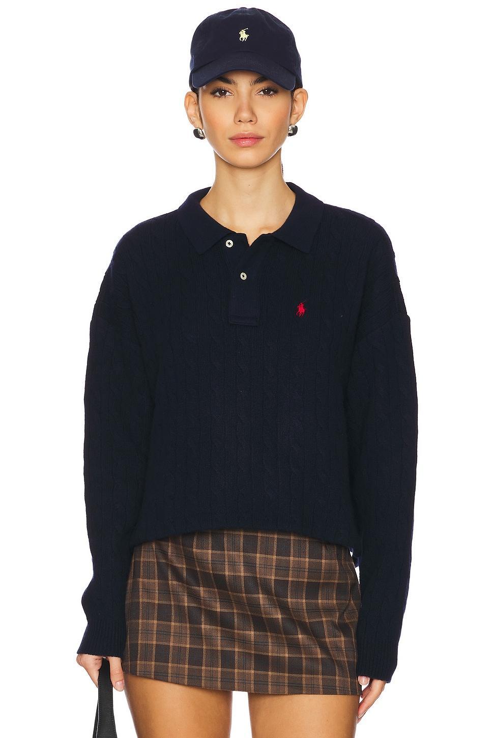 Cable Wool-cashmere Polo Shirt Polo Ralph Lauren Product Image