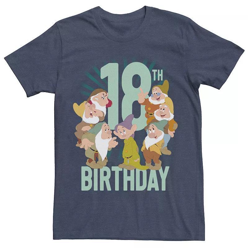 Disneys Snow White Dwarfs Group Shot Mens 18th Birthday Tee Navy Grey Product Image