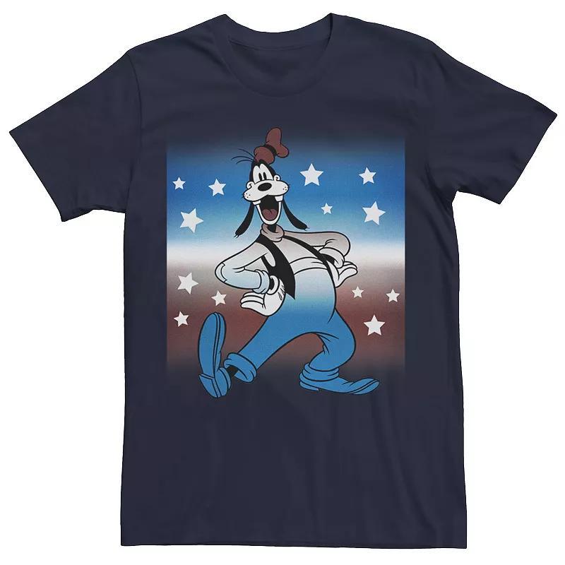 Disneys Mickey And Friends Goofy Mens Americana Portrait Tee Blue Product Image