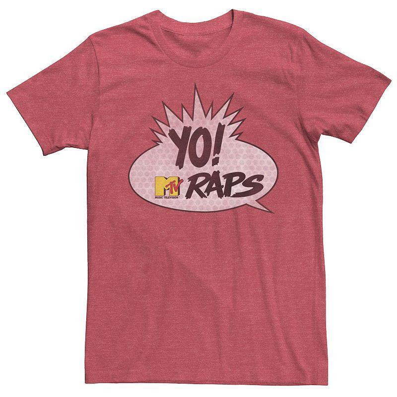 Mens Yo! MTV Raps Speech Bubble Short Sleeve Tee Red Grey Product Image