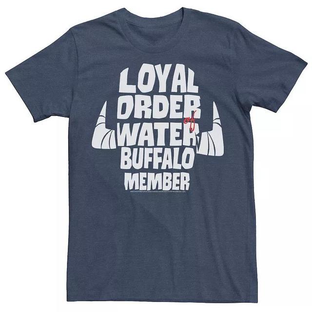 Mens The Flintstones Loyal Order Water Buffalo Member Logo Tee Navy Grey Product Image