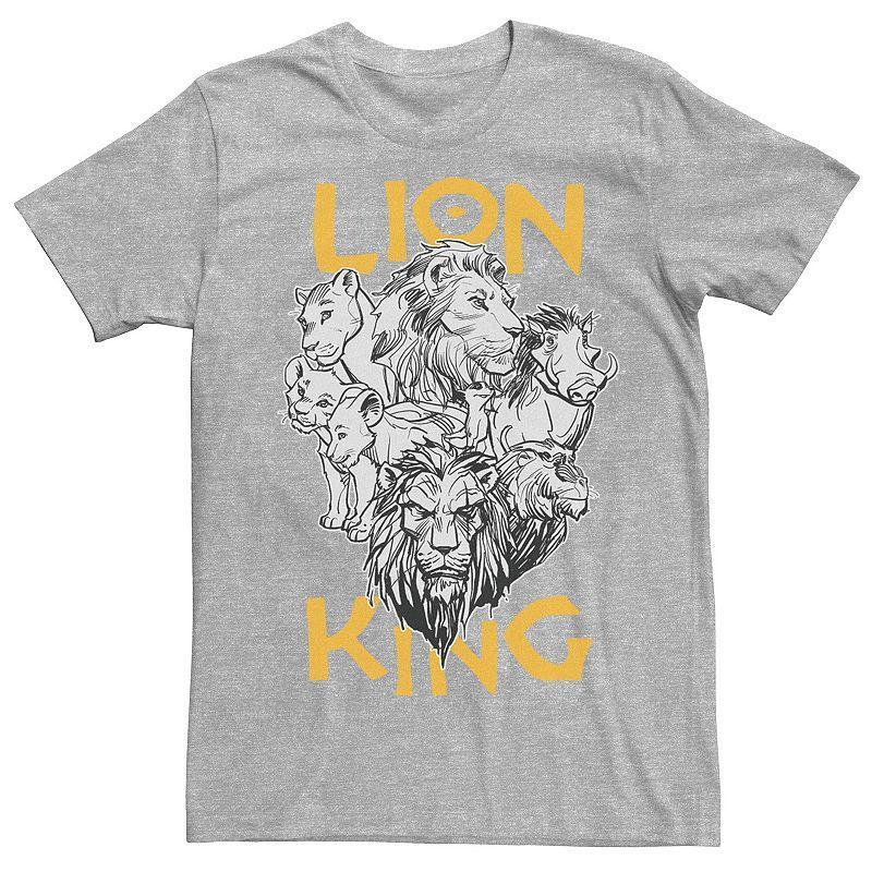 Mens Disney The Lion King Live Action Stacked Group Shot Portrait Tee Athletic Grey Product Image