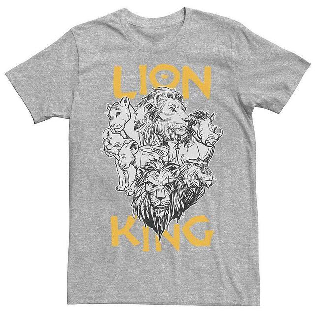 Mens Disney The Lion King Live Action Stacked Group Shot Portrait Tee Athletic Grey Product Image