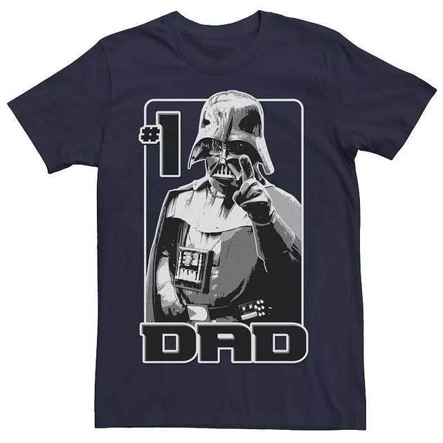 Mens Star Wars Darth Vader Number One Dad Fathers Day Tee Grey Product Image