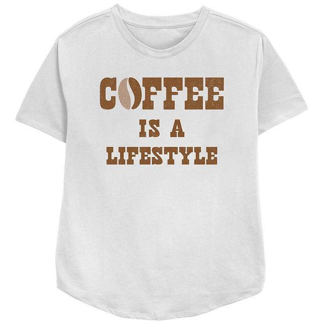 Womens Coffee is a Lifestyle Bean Relaxed Fit Graphic Tee, Girls Product Image