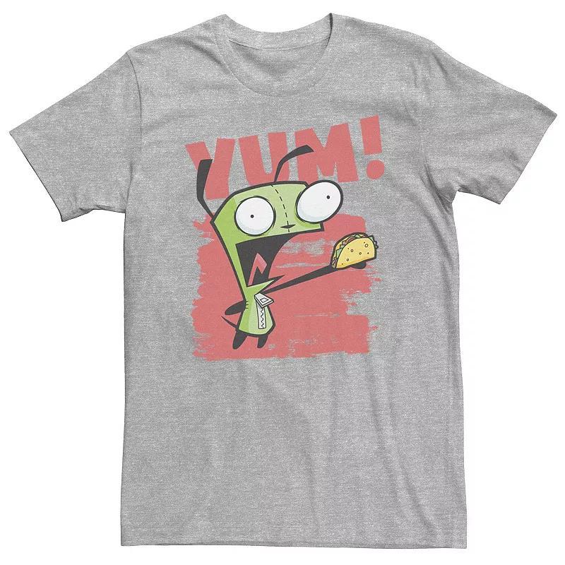 Big & Tall Nickelodeon Invader Zim Gir Screaming Yum! Taco Portrait Tee, Mens Athletic Grey Product Image