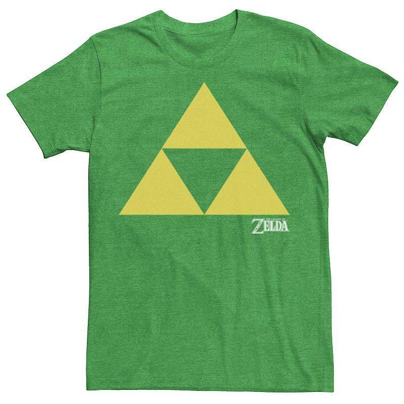 Mens Nintendo Legend of Zelda Classic Iconic Triforce Tee Kelly Grey Product Image