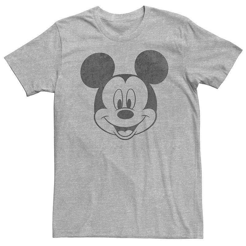 Big & Tall Disney Mickey Mouse Black & White Portrait Tee, Mens Med Grey Product Image