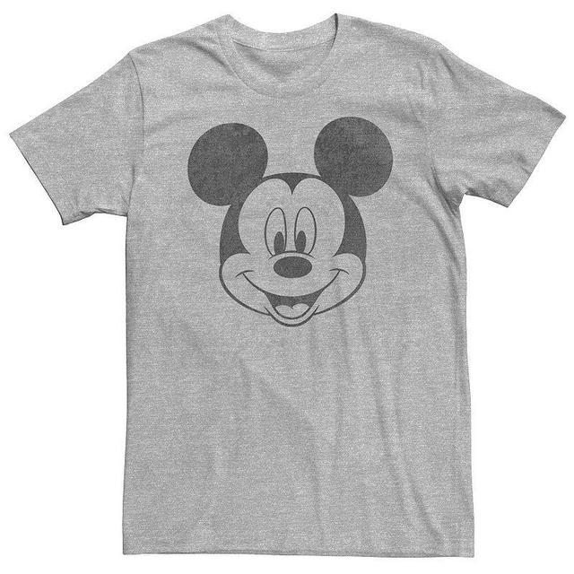 Big & Tall Disney Mickey Mouse Black & White Portrait Tee, Mens Med Grey Product Image