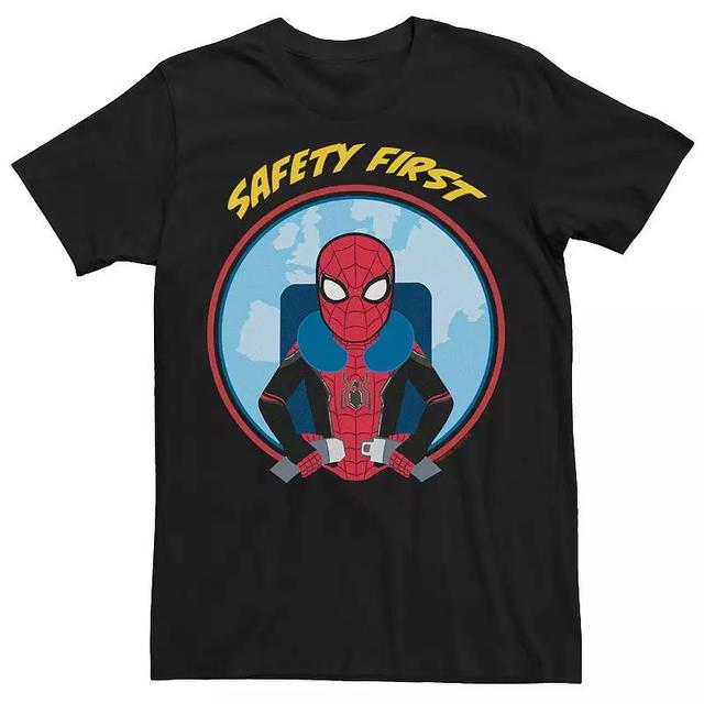 Mens Marvel Spider-Man Far From Home Safety First Circle Portrait Graphic Tee Product Image