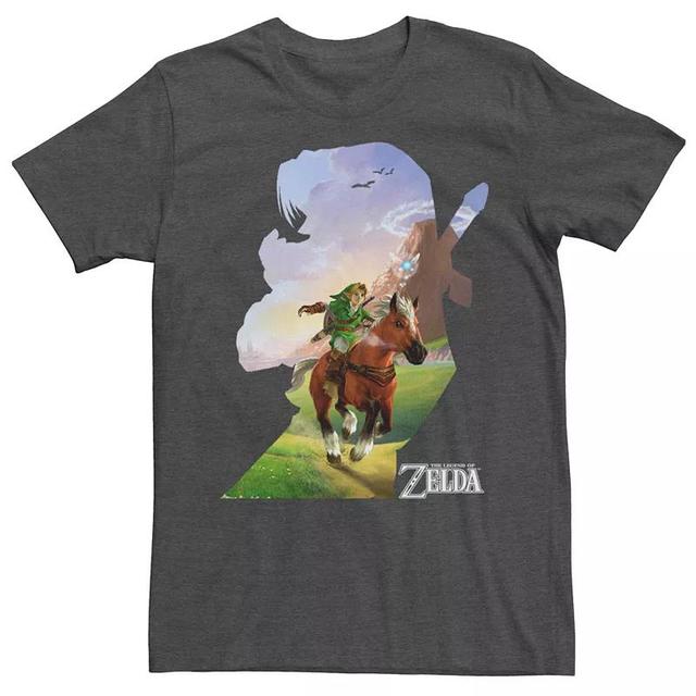 Mens Nintendo Legend Of Zelda Link Silhouette Short Sleeve Tee Grey Heather Product Image