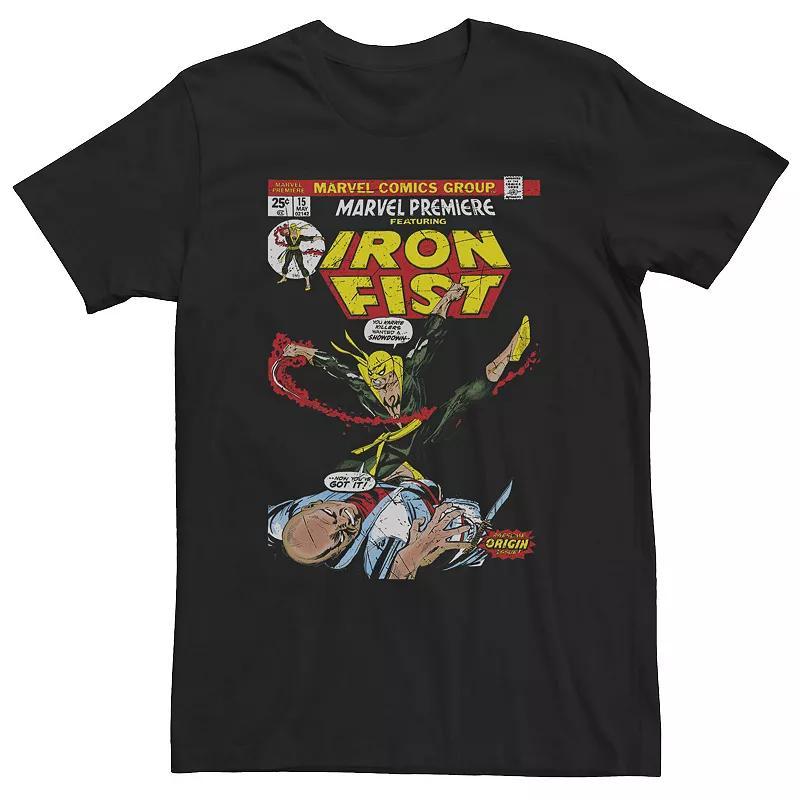 Big & Tall Marvel Iron Fist Retro Premiere Comic Cover Tee, Mens Product Image