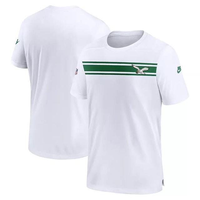 Mens Nike White Distressed Philadelphia Eagles Sideline Coaches Alternate Performance T-shirt Product Image