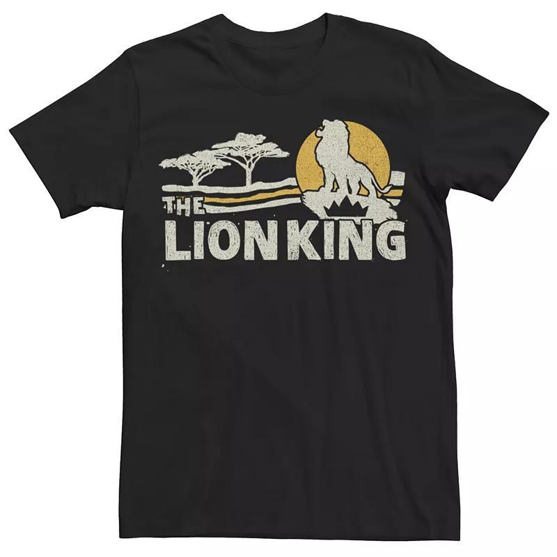 Disneys The Lion King Mens Savannah Sunrise Scene Short-Sleeve Tee Red Product Image