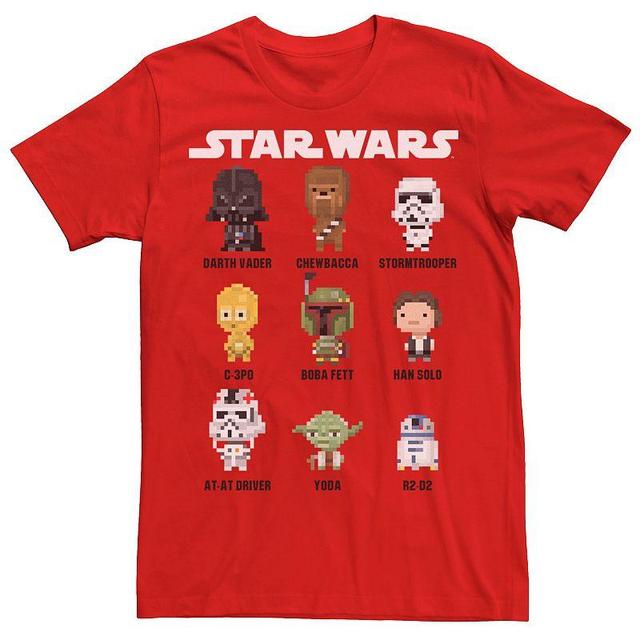 Mens Star Wars Pixel Character Group Collage Tee Product Image