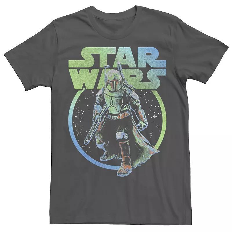 Mens Star Wars Boba Fett Rainbow Fett Circle Tee Grey Product Image