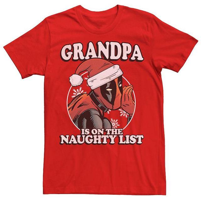 Mens Marvel Deadpool Grandpa On The Naughty List Graphic Tee Product Image