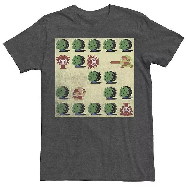 Mens Nintendo Zelda Retro 8-Bit Bushes Tee Grey Product Image