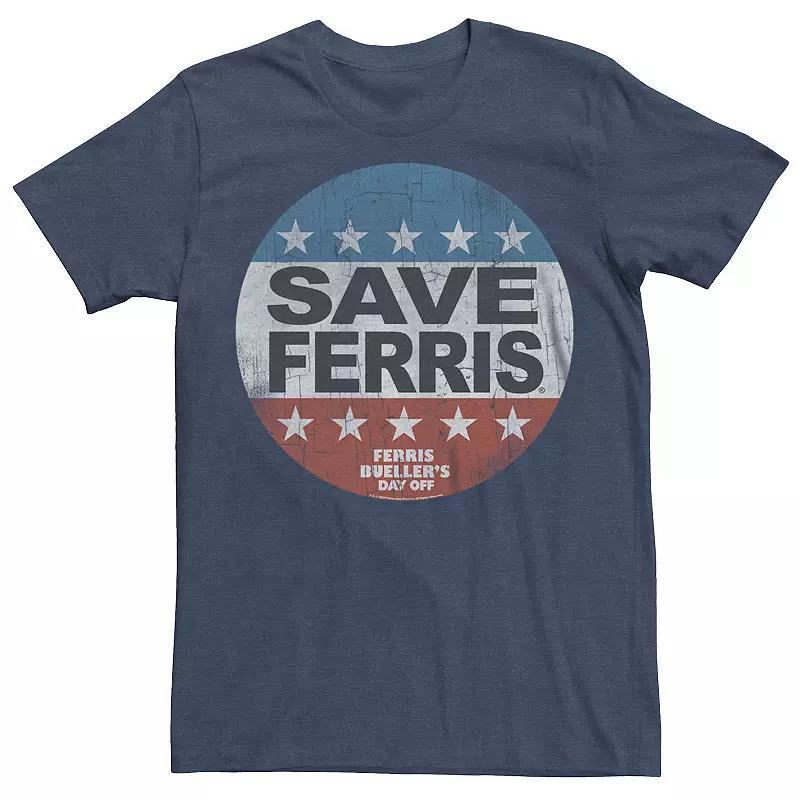 Mens Ferries Bueller Save Ferris Graphic Tee Navy Grey Product Image