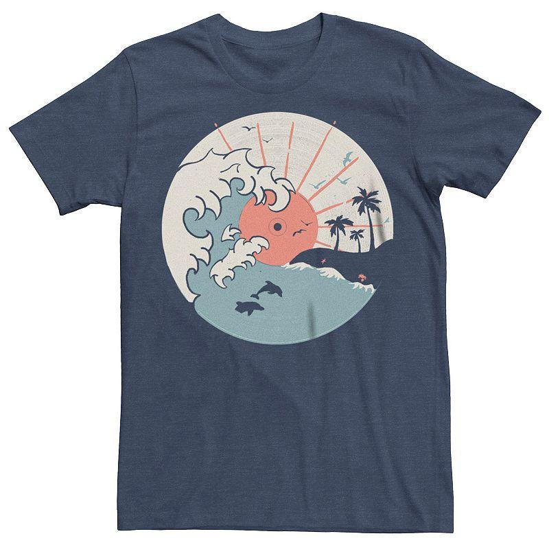 Mens The Great Wave Record Vinyl LP Graphic Tee Blue Product Image