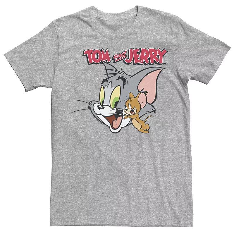 Mens Tom And Jerry Simple Portrait Logo Tee Athletic Grey Product Image