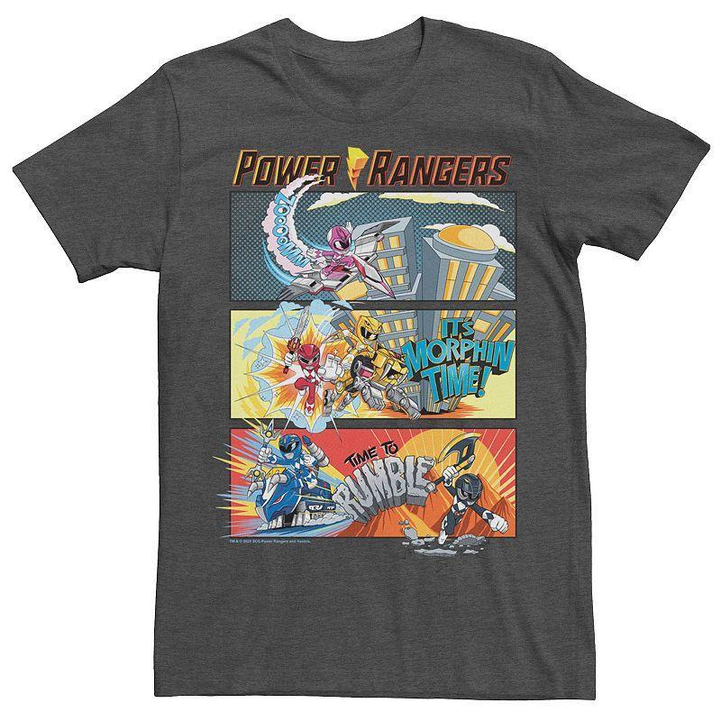 Mens Power Rangers Comic Action Panels Tee Grey Heather Product Image