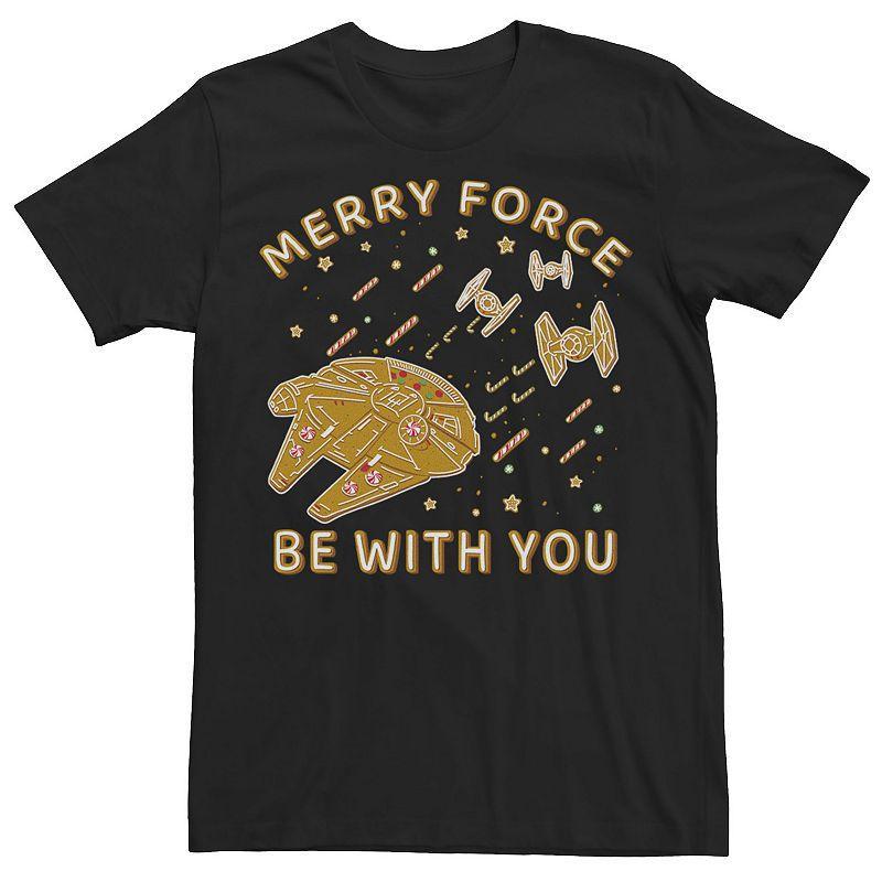 Mens Star Wars Christmas Merry Force Be With You Cookies Graphic Tee Product Image