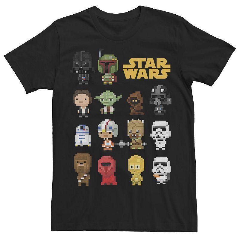 Mens Star Wars Heroes Villains 8-Bit Pixel Sprites Tee Product Image