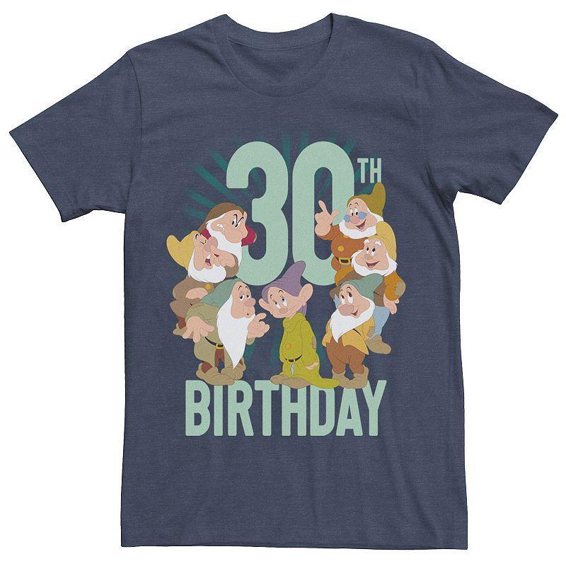 Mens Disney Snow White Dwarfs Group Shot 30th Birthday Tee Blue Product Image